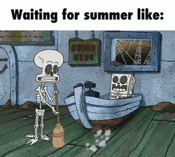Waiting For Summer Skeleton GIF