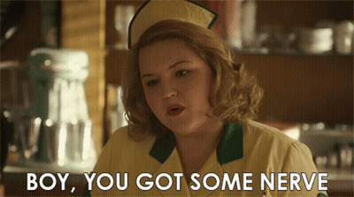Waitress Telling Boy You Got Nerve GIF