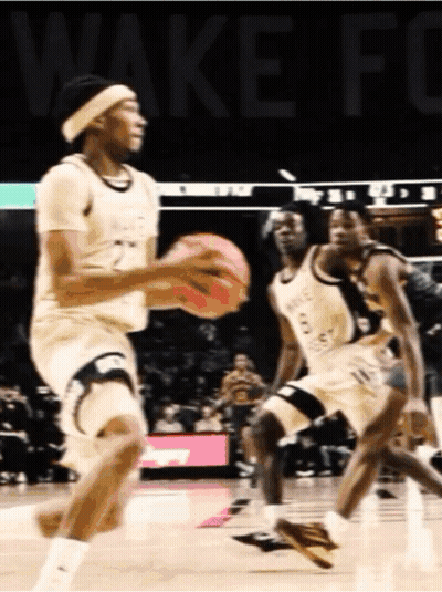 Wake Forest Basketball Player Dribbling GIF