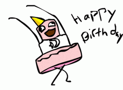 Walking Cake Greeting For Birth  GIF