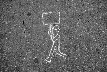 Walking Chalk Man GIF