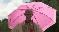 Walking Dead Funny Zombie With Umbrella GIF