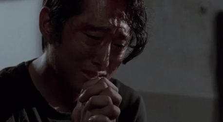 Walking Dead Season 4 Glenn Crying  GIF