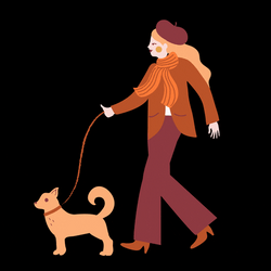 Walking Dog Cartoon Animated GIF