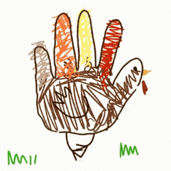 Walking Drawing Turkey Animated Thanksgiving GIF