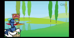 Walking Duck Mother Goose Basket GIF