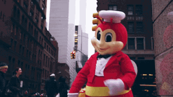Walking Jollibee Mascot GIF