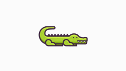 Walking Lacoste Alligator Logo GIF