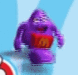 Walking Mcdonalds Grimace Toy GIF