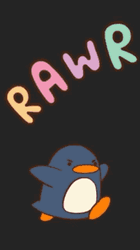 Walking Penguin Rawr Animation GIF