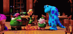 Walking Slow In Line Funny Scene Monsters Inc. GIF