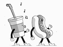 Walking Snack Hotdog Soda Drink Music Whistle GIF