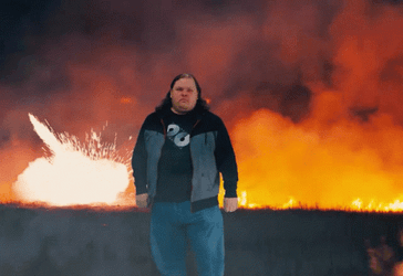 Walking Through Explode Fire GIF