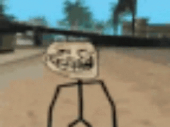 Walking Tough Troll Face Meme GIF