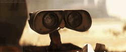 Wall E Binocular Eyes Staring Intensely  GIF