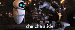 Wall E Dancing Cha Cha In Front Of Eve GIF