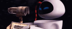 Wall E Embracing Eve  GIF