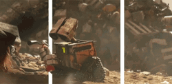 Wall E Startled With Fire Extinguisher GIF