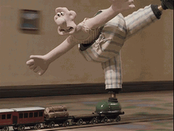 Wallace Riding Train GIF