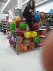 Walmart Funny Balloon Cage Collapsed GIF