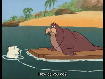 Walrus And Polar Bear Saying How Do You Do GIF