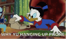 Walt Disney Angry Scrooge McDuck Hang Up Phone GIF