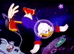 Walt Disney Character Scroorge Mcduck Chasing Money GIF