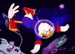 Walt Disney Comics Scrooge Mcduck In Outer Space Getting Money