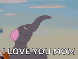 Walt Disney Elephant Dumbo I Love You Mom  GIF