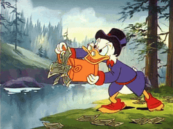 Walt Disney Scrooge Mcduck Throws Away Money