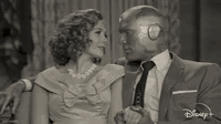 Wanda Maximoff Vision Kiss Vintage Memories GIF