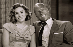 Wanda Maximoff Vision Vintage Memory Lover Laugh GIF