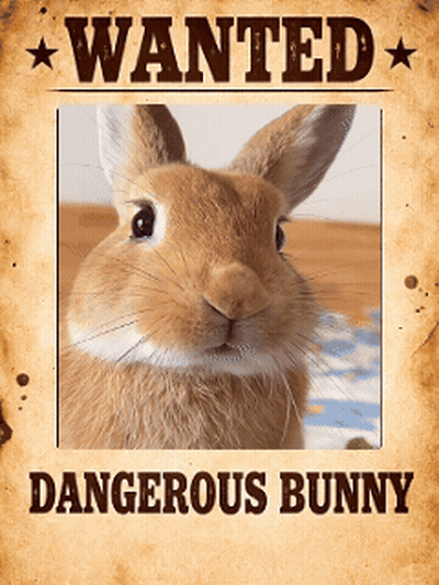 Wanted Poster For Dangerous Bunny GIF