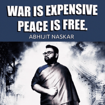 War Is Expensive Peace Is Free Poster With Man GIF