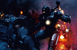 War Machine And Iron Man Shooting Enemies GIF