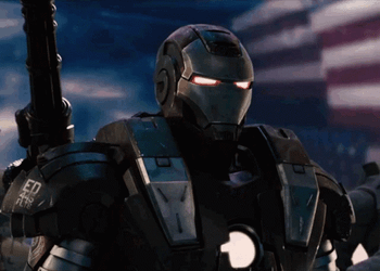 War Machine Directing His Gun GIF