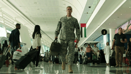 War Machine General Glen McMahon At Airport GIF