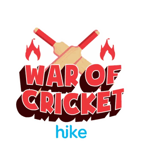 War Of Cricket Logo With Crossed Bats And Flames Sticker