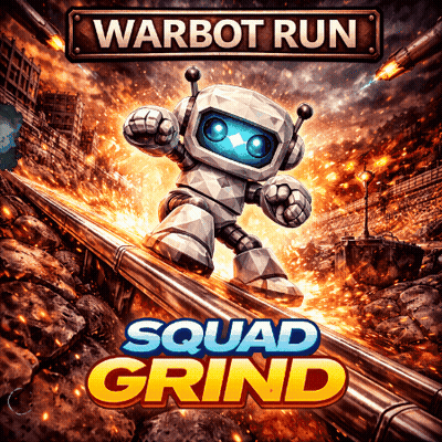 Warbot Run Squad Grind Poster Robot On Train Track GIF