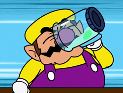 Wario Drinking Raw Egg GIF