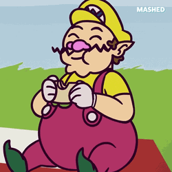 Wario Eating Sandwich GIF