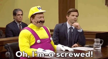 Wario Oh I'm Screwed GIF