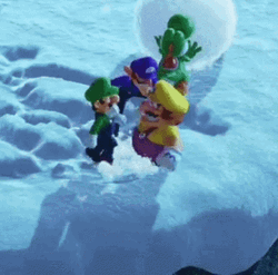 Wario Snow Party GIF