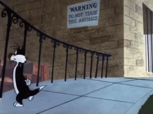 Warning Do Not Tease Animals Sign GIF