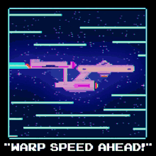 Warp Speed Ahead Spaceship GIF