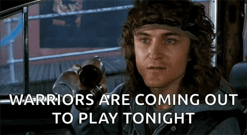 Warriors Are Coming Out To Play Tonight Man Holding Beer GIF