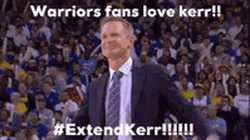 Warriors Fans Cheering Steve Kerr GIF