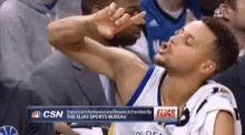 Warriors Stephen Curry Slow Motion Shushing GIF