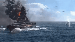Warship Bombarded By Aircrafts