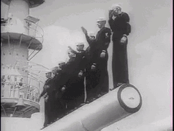 Warship Crew Saluting